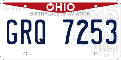 OH license plate GRQ7253