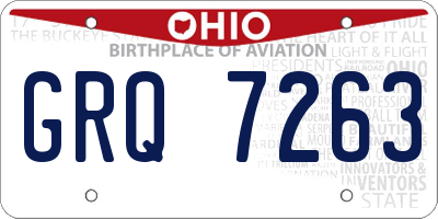 OH license plate GRQ7263