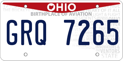 OH license plate GRQ7265