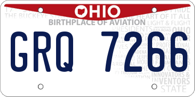 OH license plate GRQ7266