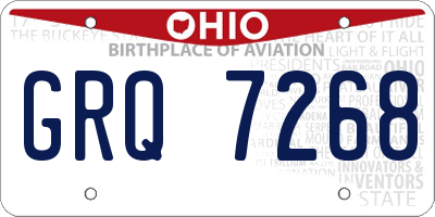 OH license plate GRQ7268