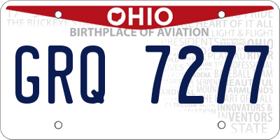 OH license plate GRQ7277