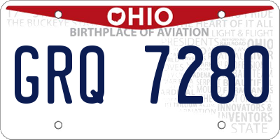OH license plate GRQ7280