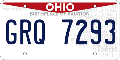 OH license plate GRQ7293