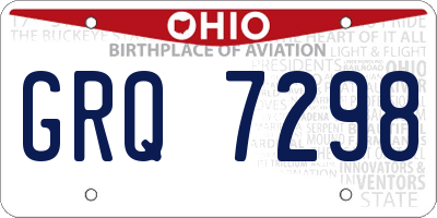 OH license plate GRQ7298