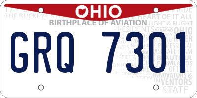 OH license plate GRQ7301