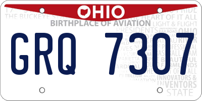 OH license plate GRQ7307