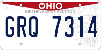 OH license plate GRQ7314