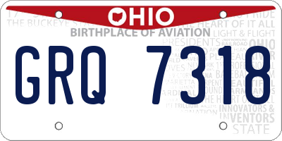 OH license plate GRQ7318