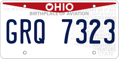 OH license plate GRQ7323