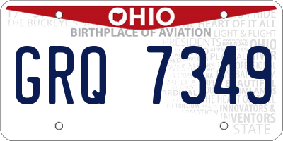 OH license plate GRQ7349