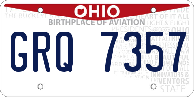 OH license plate GRQ7357