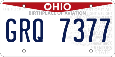 OH license plate GRQ7377