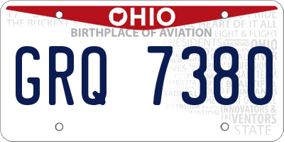 OH license plate GRQ7380