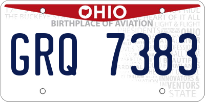 OH license plate GRQ7383
