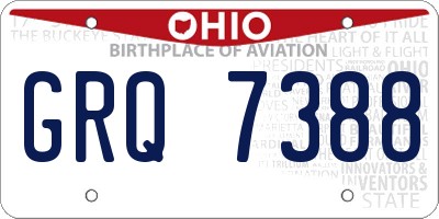 OH license plate GRQ7388