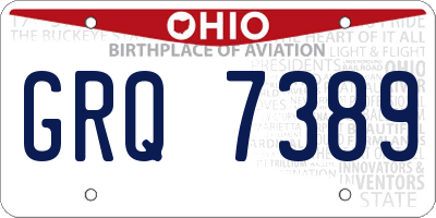 OH license plate GRQ7389