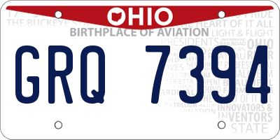 OH license plate GRQ7394