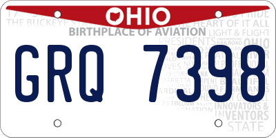 OH license plate GRQ7398