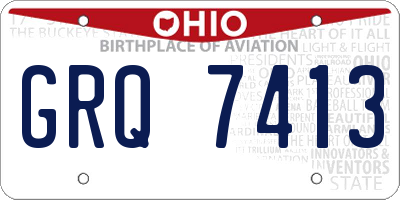 OH license plate GRQ7413