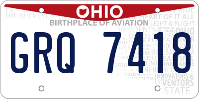 OH license plate GRQ7418