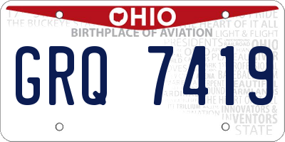 OH license plate GRQ7419