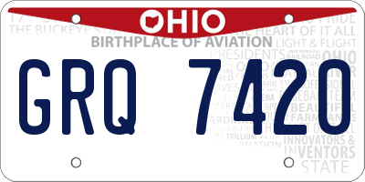 OH license plate GRQ7420
