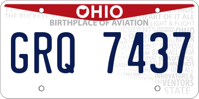 OH license plate GRQ7437