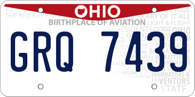 OH license plate GRQ7439