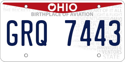 OH license plate GRQ7443