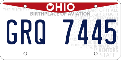 OH license plate GRQ7445