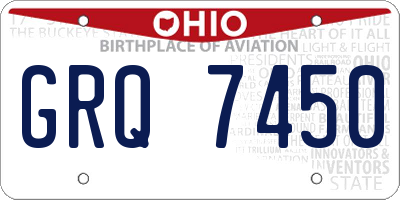 OH license plate GRQ7450