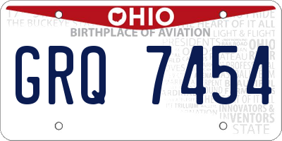 OH license plate GRQ7454