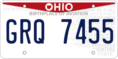 OH license plate GRQ7455