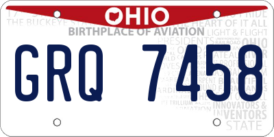 OH license plate GRQ7458