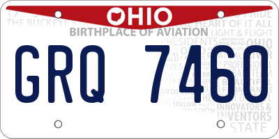 OH license plate GRQ7460
