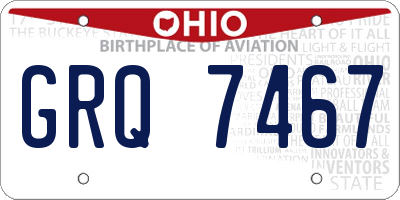 OH license plate GRQ7467