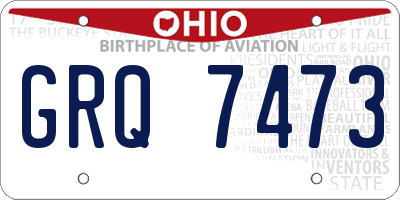 OH license plate GRQ7473