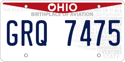 OH license plate GRQ7475