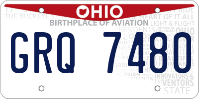 OH license plate GRQ7480