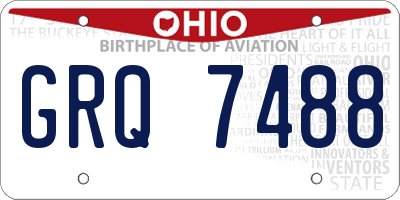 OH license plate GRQ7488
