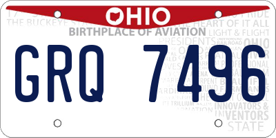 OH license plate GRQ7496