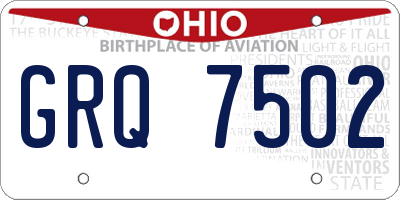 OH license plate GRQ7502