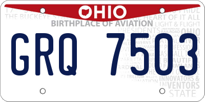 OH license plate GRQ7503