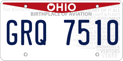 OH license plate GRQ7510