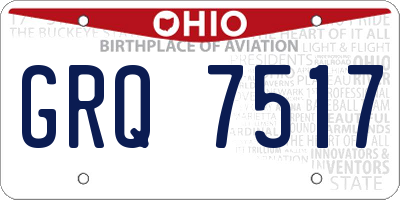 OH license plate GRQ7517
