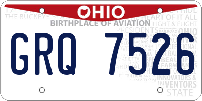 OH license plate GRQ7526