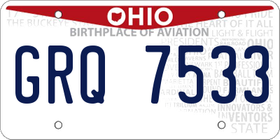 OH license plate GRQ7533