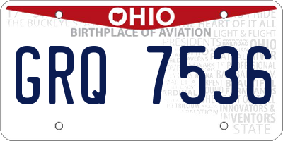 OH license plate GRQ7536