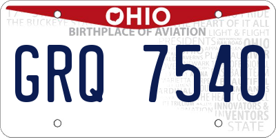 OH license plate GRQ7540